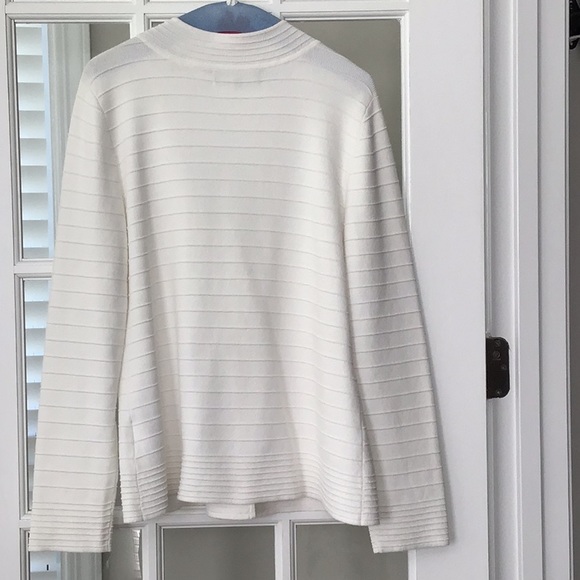 Jones New York Signature ribbed white sweater - Picture 2 of 4